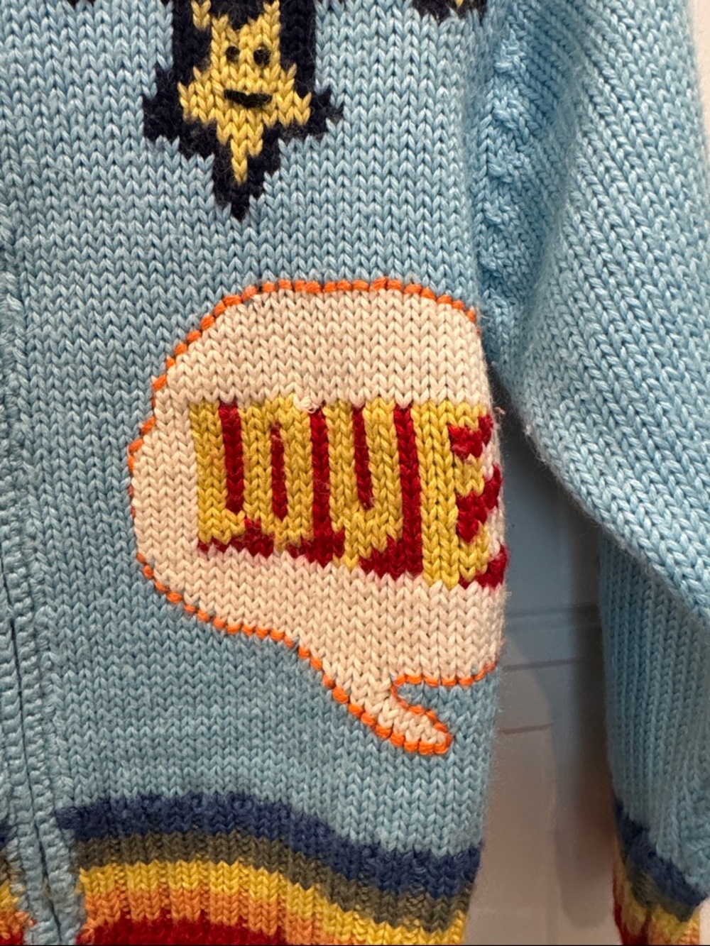 Pett Coco Kids' Light Blue Zip-Up Graphic Sweater - Picture 4 of 10